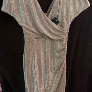 Lauren Ralph Lauren Silver Dress.   Perfect Holiday dress / New Years.
